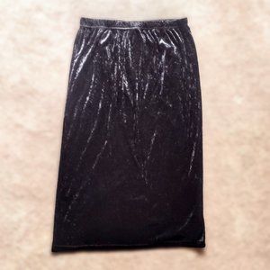 Bentley ~ Black Crushed Velvet (Light Weight) Chic Vintage Skirt ~ Size 1X ~ EVC